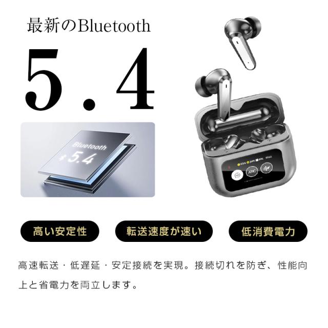 ANC対応・液晶付きイヤホン 画面付き イヤホン カナル型 ワイヤレスイヤホン Bluetooth5.4 TWS 液晶ディスプレイ 高遮音性 音漏れ防止 マイク内蔵 低遅延 長時間持続 自動ペアリング Type-C充電 操作簡単 高音質 iPhone/ipad/Android プレゼント 【PL保険加入済み製品・安心】_8