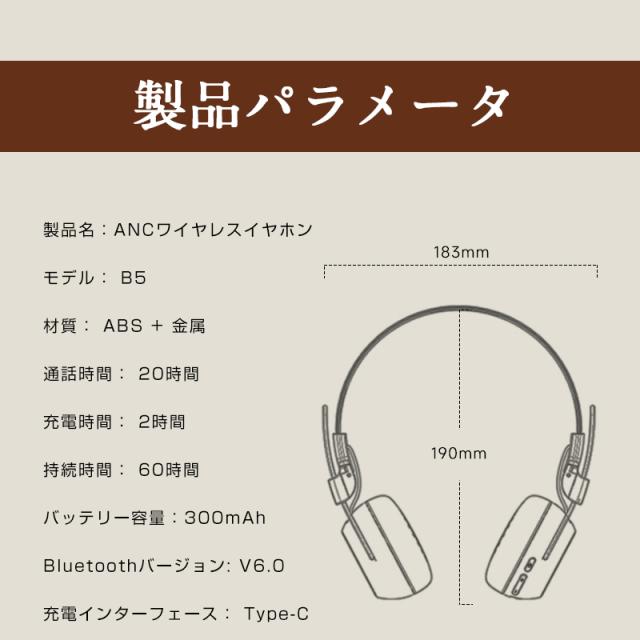 ワイヤレスヘッドホン イヤホン ヘッドセット レトロ Bluetooth6.0 ブルートゥースイヤホン 低遅延 ANC ENCノイキャン クリア通話 高い遮音性 高級感 オシャレ 重低音 ボタン操作 iPhone17 iOS/Android/Windows対応 【PL保険加入済み製品・安心】