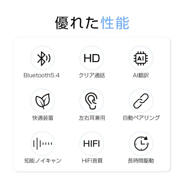 翻訳イヤホン ワイヤレスイヤホン AI翻訳機 115言語対応 高精度 ヘッドセット 通訳機 Bluetooth 5.4 耳掛け 安定装着 片耳タイプ 開放感 ながら聴き ハンズフリー通話 ENC Bluetoothアダプター付き 自動ペアリング 瞬間接続 iPhone16/15 多機種 【PL保険加入済み製品・安心】