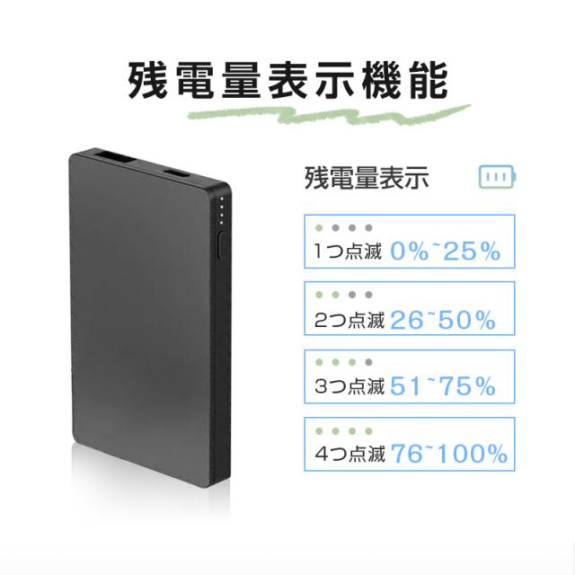 モバイルバッテリー 4000mah 大容量 コンパクト スマホ充電器 超薄型 軽量 入力2ポート 急速充電 超小型 楽々収納 携帯充電器 送料無料の通販はau Pay マーケット 愛度ショップ