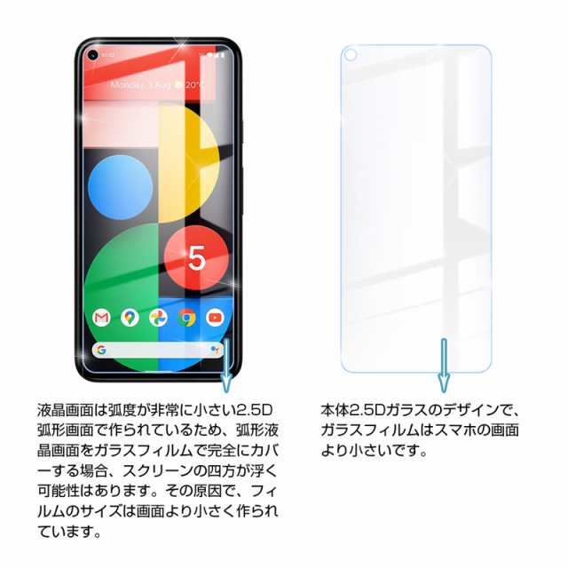 au Google pixel 5 5G GOG01強化ガラスフィルム Google pixel 5 液晶保護シール Google pixel 5  (5G) 液晶保護シート スマホ画面保護シール｜au PAY マーケット