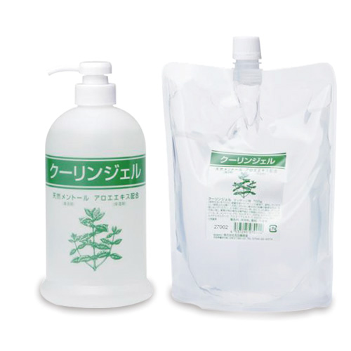 (あす着)(メントール使用)クーリンジェル 業務用700gボトル＆詰替えパック700gセット - アロエエキスを配合し、保湿効果を高めてあります。テーピングの上からでもご使用いただけます。(送料無料)の通販は