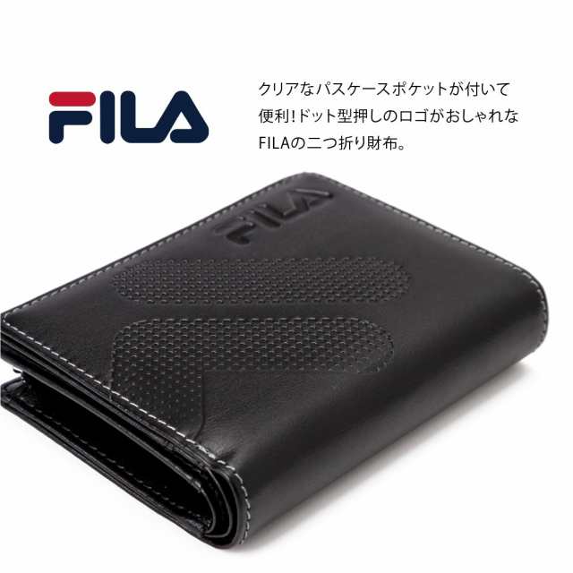 財布 FILA フィラ パスケース付き 二つ折り財布 61fl53 メンズ