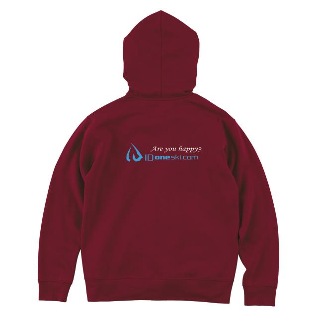 ID one (アイディーワン)  ドライ裏フリースジップパーカー 10oz Are you happy? ホワイト / ブルー Blue / White バーガンディ Burgundy_1