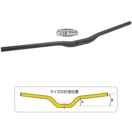 TIOGA ロングホーンカーボン20 ライザーバー 780ｍｍ 31.8ｍｍ 送料無料 沖縄・離島は追加送料かかります