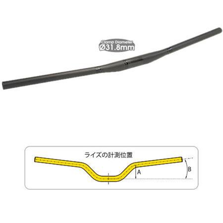 TIOGA ロングホーンカーボン20 フラットバー 750ｍｍ 31.8ｍｍ送料無料 沖縄・離島は追加送料かかります