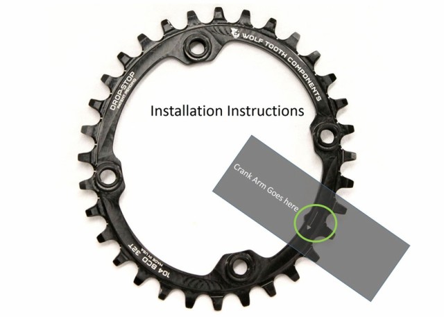 Wolf Tooth ウルフトゥース Elliptical 104 BCD Chainring for Shimano 