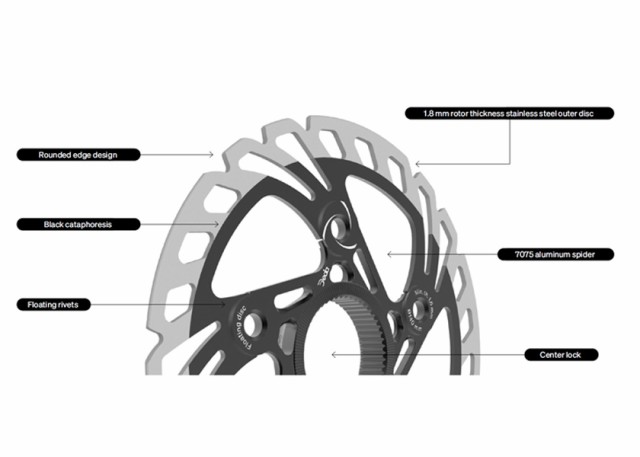 DEDA ELEMENTI DISC BRAKE ROTOR floating steel track+AL DEDA ELEMENTI DISC BRAKE ROTOR floating steel track+AL