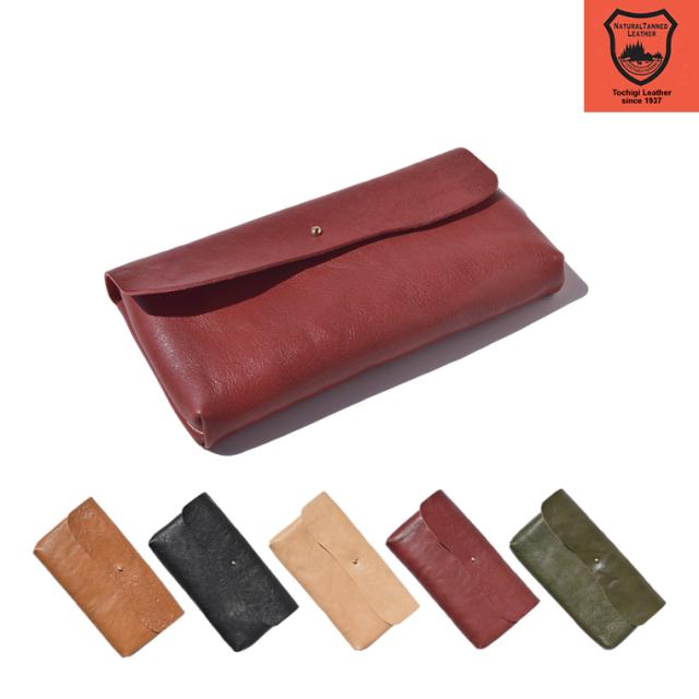 栃木レザー フラップウォレット (L) Wコガシ 革 本革  レディース メンズ 男女兼用 レザー 牛革 cow 小銭入れ ユニセックス 財布 ウォレット wallet ロングウォレット 栃木レザー Wコガシ 長財布