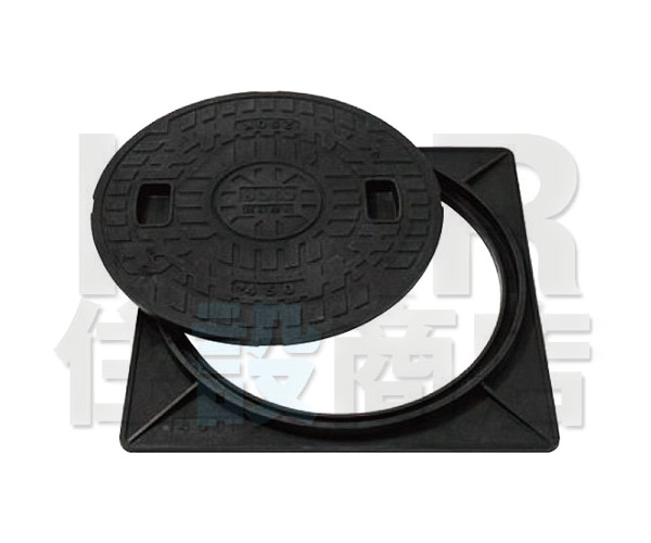 【JOTO】城東テクノ　枠付マンホールカバー　角枠セットAタイプ　450型　JM-450A-2　ロックなし　単品　ブラック　安全荷重2.4kN　耐荷重9.8kN　送料無料