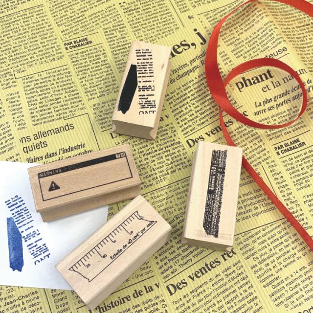 雑貨スタンプ 4個セット メモやレター ラッピング材の装飾に 定規 警告 注意 コラージュ ハンコ M39m メジャー ナンバー マスキングの通販はau Pay マーケット さんぽんかん