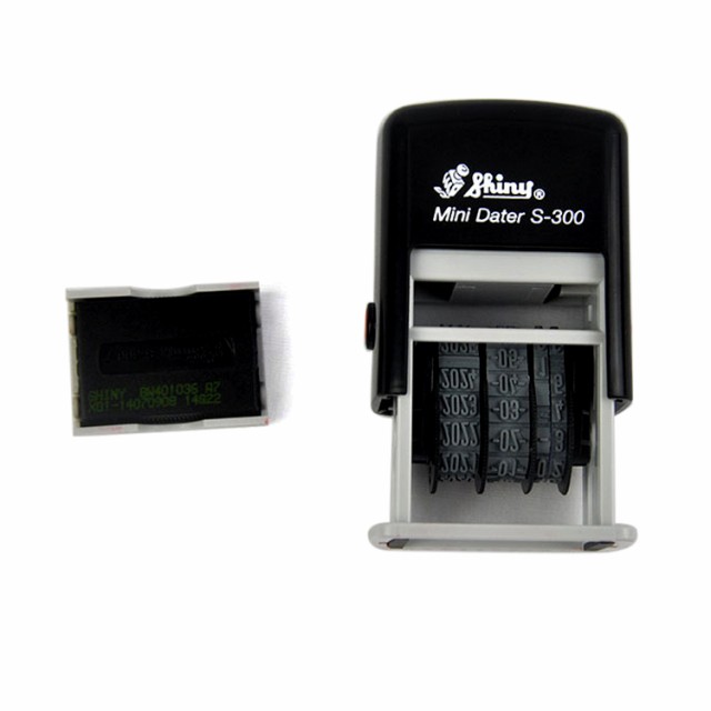 Shiny Mini Dater インク内蔵（日付スタンプ）印面約22mm×4mm ／長方形／日付印・（１行） 4連タイプ M39M｜au PAY  マーケット