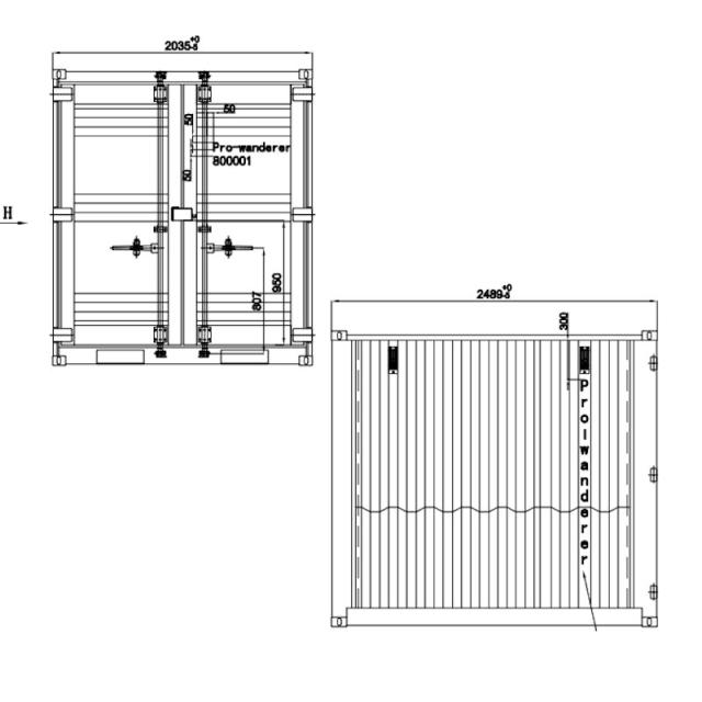 ドライスチールコンテナ 物置 倉庫 コンテナハウス 大型 屋外物置 荷重2500kg 2.8畳 8フィート スペースハウス プレハブ 事務所 タイニーハウス_6
