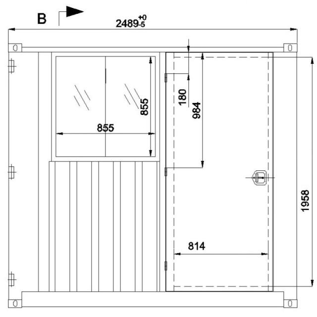 ドライスチールコンテナ 物置 倉庫 コンテナハウス 大型 屋外物置 荷重2500kg 2.8畳 8フィート スペースハウス プレハブ 事務所 タイニーハウス_7