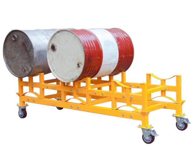 ドラムラック 耐荷重1500kg ドラム缶スタンド キャリー付き ドラム缶ラック ドラム収納棚 ドラム缶3本収納 ドラム缶運搬車 ドラムキャリー TY150_4