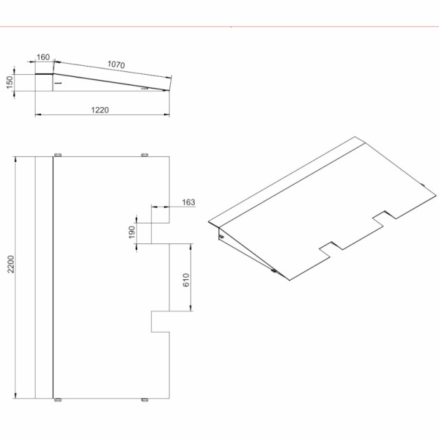 コンテナスロープ 荷重6000kg スロープ 幅2200mm 長1250mm 6t 段差解消