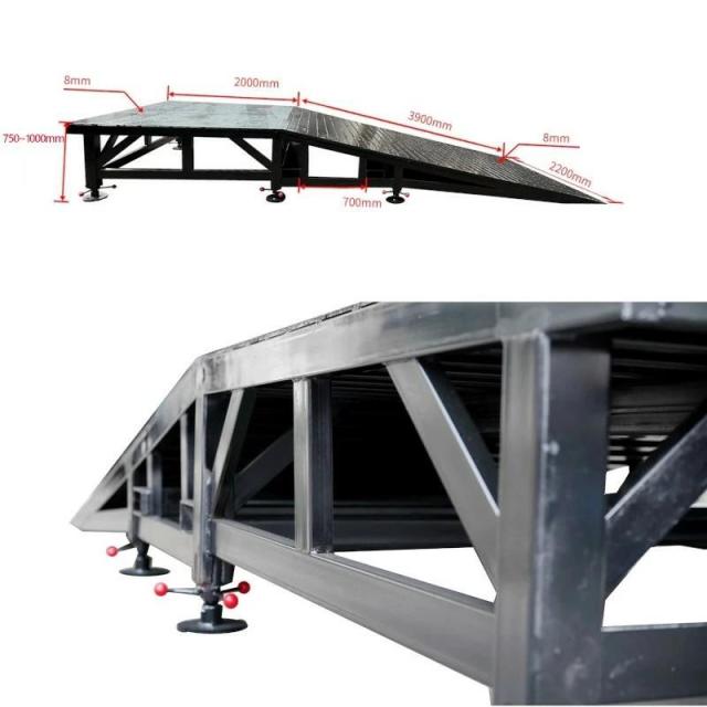 ユンボ積み込みスロープ ユンボダンプ積載 建機積込スロープ 建設機械スロープ 重機積み下ろし スロープ 鉄製スロープ大型 長約5.9m幅2.2M 最大荷重15T