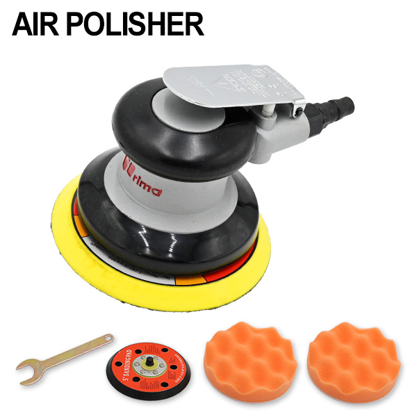 エアーポリッシャー ダブルアクション ランダムサンダー 車 研磨 洗車 小型 ポリッシャー スポンジ 付 120mm 工具 メンテナンス用品 ポリッシャー ダブルアクション マジックパッド ポリシャー