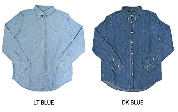 POLO RALPH LAUREN ポロ・ラルフローレン 703283 713843  ワンポイントポニー デニム シャンブレーシャツ 送料無料 【メール便配送】の通販は