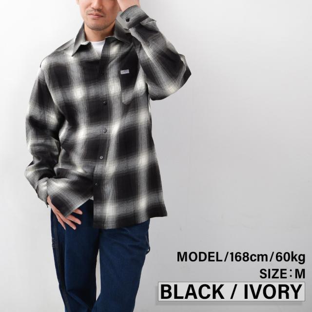 キャルトップ シャツ 長袖 オンブレチェック メンズ CALTOP チェック 長袖シャツ ワークシャツ カジュアルシャツ #2000_8