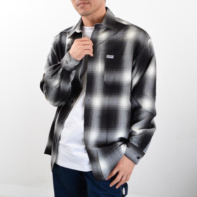 キャルトップ シャツ 長袖 オンブレチェック メンズ CALTOP チェック 長袖シャツ ワークシャツ カジュアルシャツ #2000_10