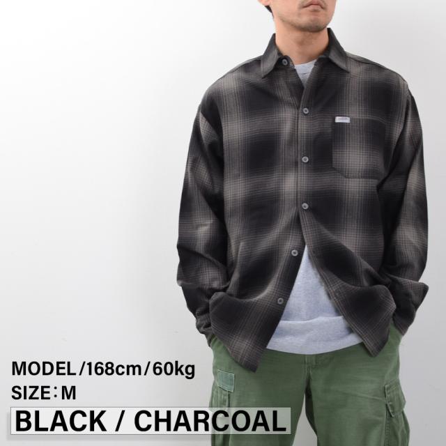 キャルトップ シャツ 長袖 オンブレチェック メンズ CALTOP チェック 長袖シャツ ワークシャツ カジュアルシャツ #2000_11