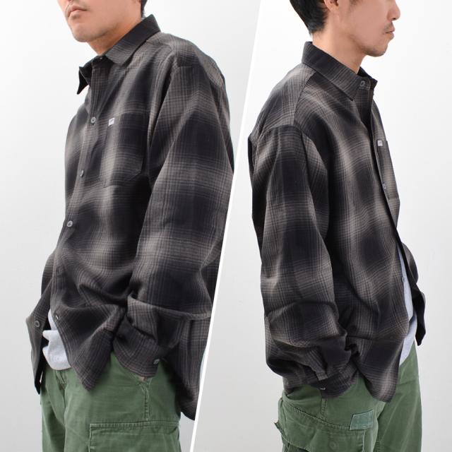 キャルトップ シャツ 長袖 オンブレチェック メンズ CALTOP チェック 長袖シャツ ワークシャツ カジュアルシャツ #2000_12
