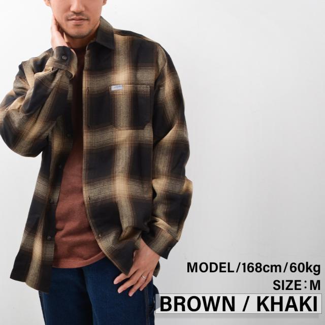キャルトップ シャツ 長袖 オンブレチェック メンズ CALTOP チェック 長袖シャツ ワークシャツ カジュアルシャツ #2000_13
