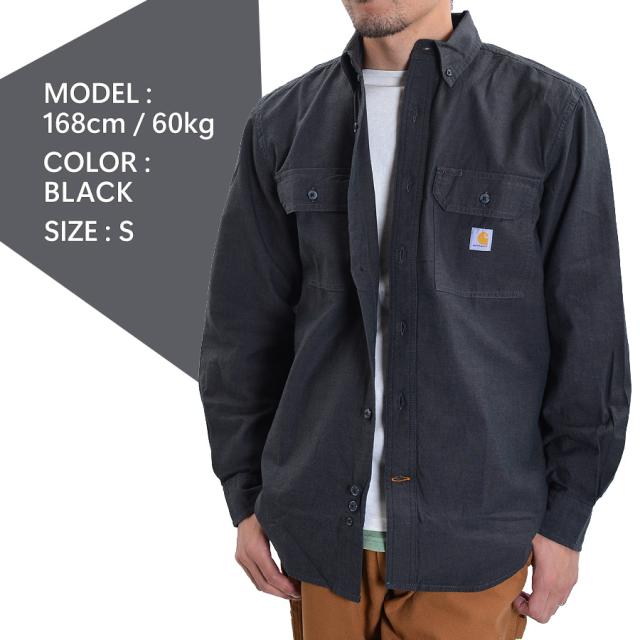カーハート Carhartt 長袖シャツ メンズ ボタンダウン ワークシャツ 秋冬 シャンブレー 104368 USAモデル_1