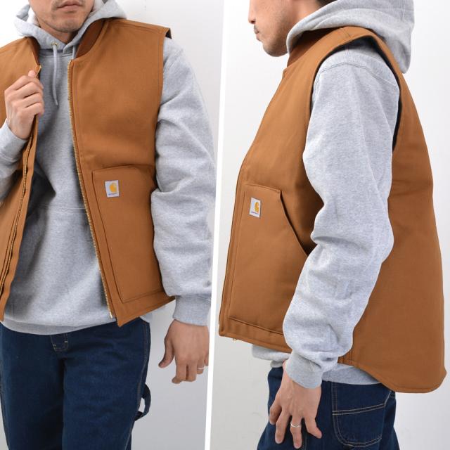 カーハート ベスト Carhartt V01 メンズ ダック ワークベスト 裏地