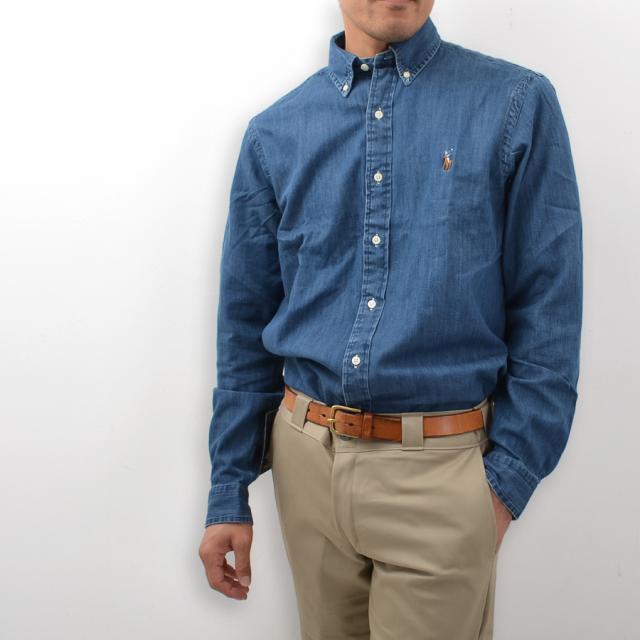 ラルフローレン デニムシャツ シャンブレーシャツ ポニー刺繍 ライトブルー