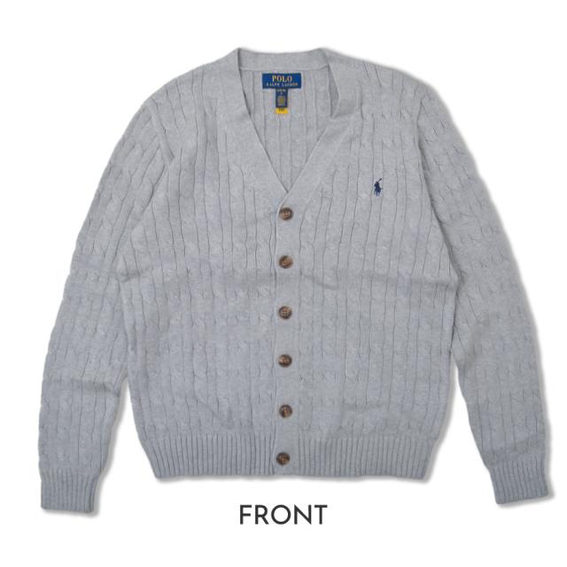 ラルフローレン カーディガン ボーイズ メンズ レディース セーター POLO RALPH LAUREN ケーブルニット コットン Vネック 925717