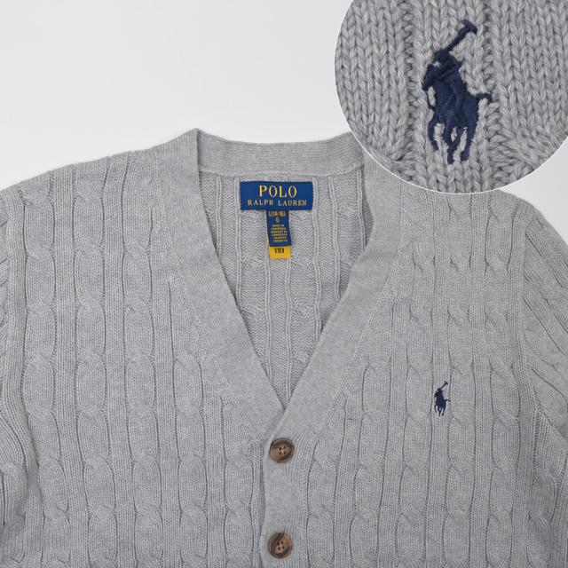 ラルフローレン カーディガン ボーイズ メンズ レディース セーター POLO RALPH LAUREN ケーブルニット コットン Vネック 925717