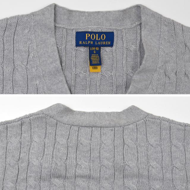 ラルフローレン カーディガン ボーイズ メンズ レディース セーター POLO RALPH LAUREN ケーブルニット コットン Vネック 925717