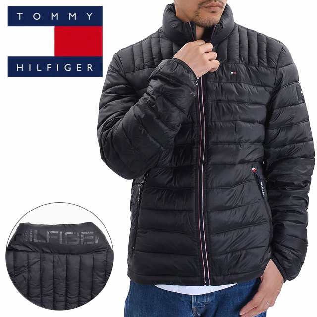 トミーヒルフィガー ダウンジャケット メンズ 中綿ジャケット パッカブル TOMMY HILFIGER BLACK アウター 暖かい 秋冬 黒 150AN796