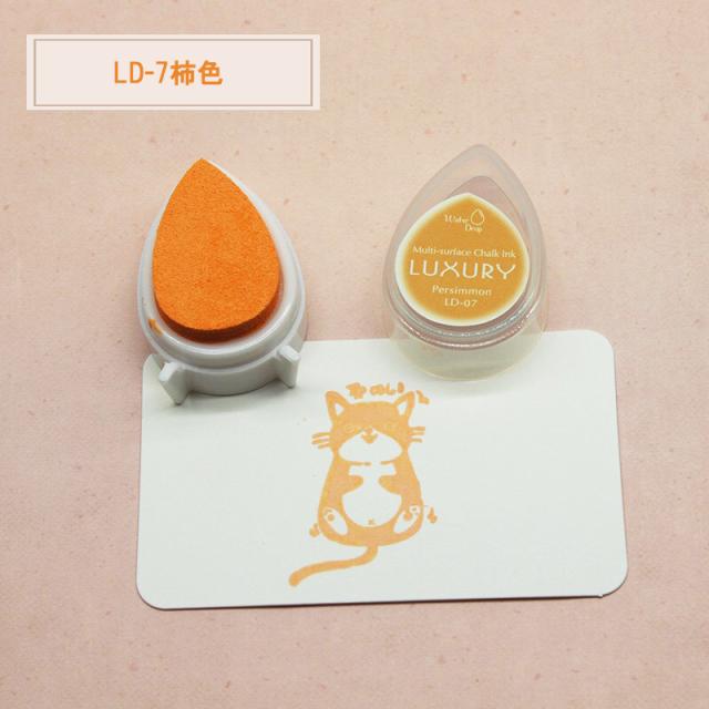 スタンプ台 15色 15カラー 水滴形状 粘土 木材 革 シュリンクフィルム 紙用 インク スタンプ台 スタンプパッド|au PAY マーケット
