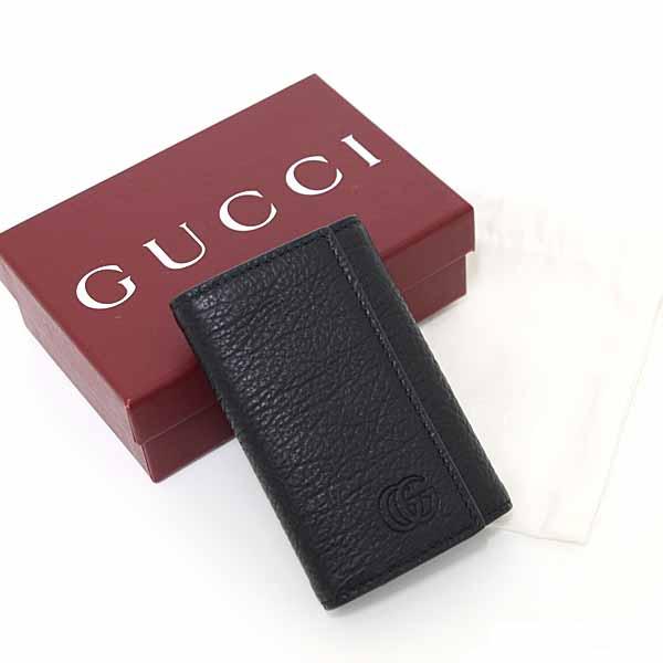 グッチ GUCCI ダブルG キーケース 6連 レザー 795336 ブラック
