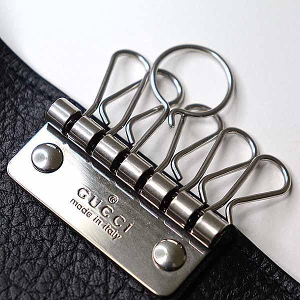 グッチ GUCCI ダブルG キーケース 6連 レザー 795336 ブラック