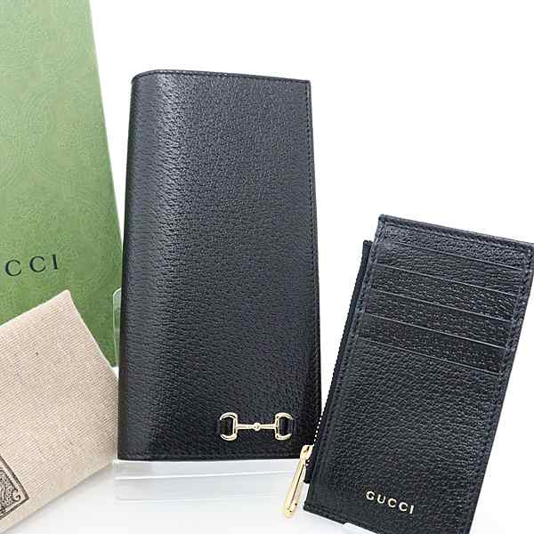 グッチ GUCCI ホースビット付き ロング ウォレット 746038 ブラック 未