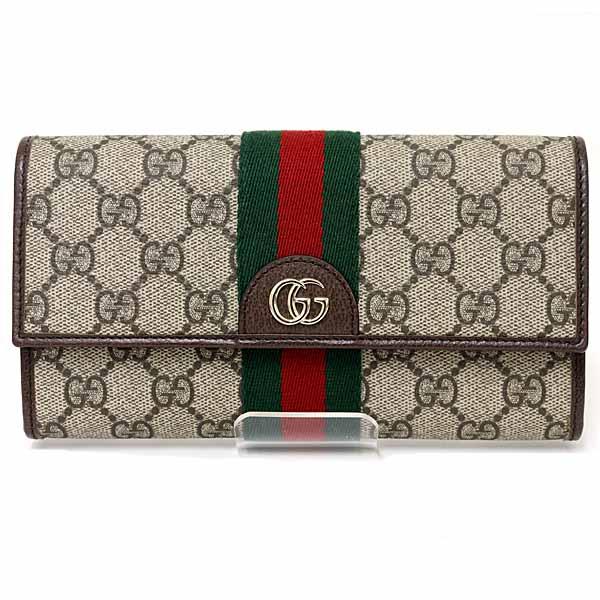 グッチ GUCCI 〔オフィディア〕コンチネンタルウォレット ダブルG ベージュ＆ダークブラウン ソフト GGスプリーム 838485 未使用品