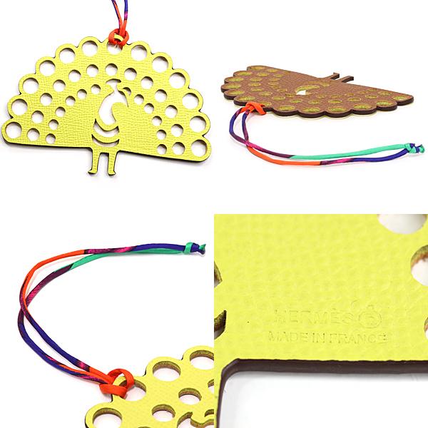 HERMES エルメス グランアッシュチャーム イエロー×ブラック 美品
