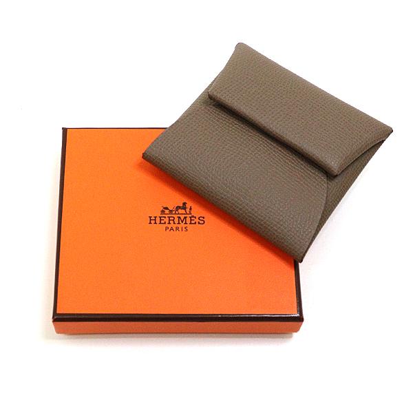 エルメス HERMES コインケース バスティア エプソン エトゥープ W刻印