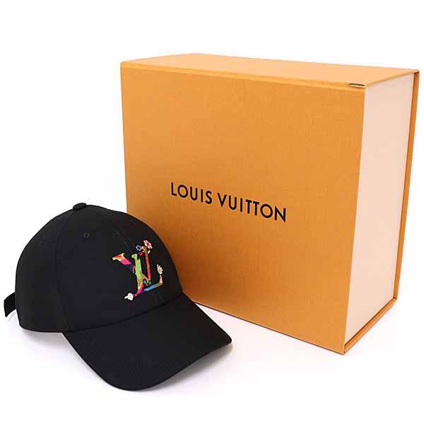 ルイ ヴィトン × 村上隆 LV × TM キャップ･スーパーフラット LOUIS VUITTON 帽子 ブラック マルチカラー M5000M 【中古】Sランク