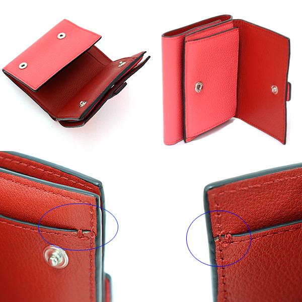 ロエベ LOEWE トライフォールド ウォレット 三つ折り財布 コンパクトウォレット ソフトグレインカーフ C660S26X03 ピンク 【中古】S
