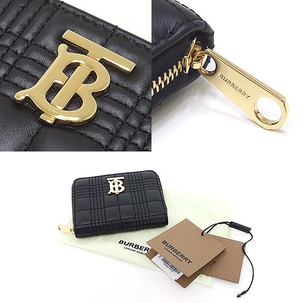 バーバリー ローラ ミニ ジップウォレット ブラック ラムスキン 8049292 二つ折り財布 キルティング Sランク【中古】_2