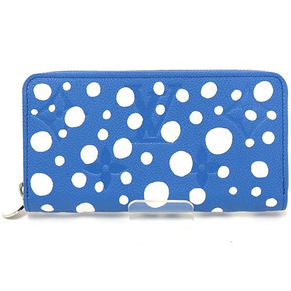 ルイヴィトン LV×YK ジッピー･ウォレット インフィニティ ドット ブルーブラン M81954 草間彌生 Sランク【中古】
