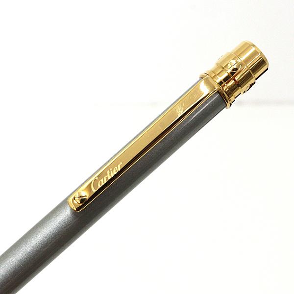 カルテェエ Cartier サントス ドゥ カルティエ ボールペン ゴールドフィニッシュ スクリュー＆ディテール【中古】Sランク カルテェエ Cartier サントス ドゥ カルティエ ボールペン ゴールド
