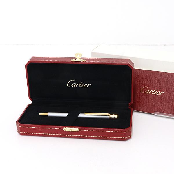 カルテェエ Cartier サントス ドゥ カルティエ ボールペン ゴールドフィニッシュ スクリュー＆ディテール【中古】Sランク_5
