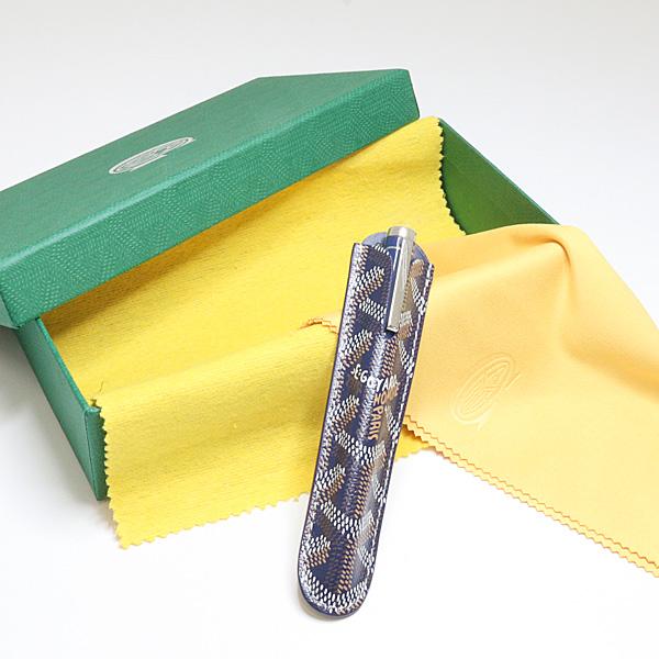 GOYARD ゴヤール クラムシー トラベルサイズローラーボールペン ネイビーブルー 青インク Sランク【中古】_5