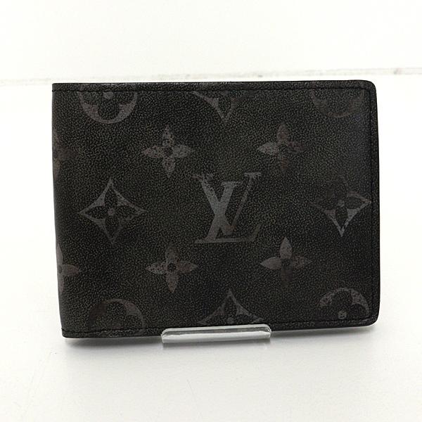 ルイヴィトン Louis Vuitton ポルトホイユ・スレンダー 二つ折り財布 ブラック系 【中古】Aランク